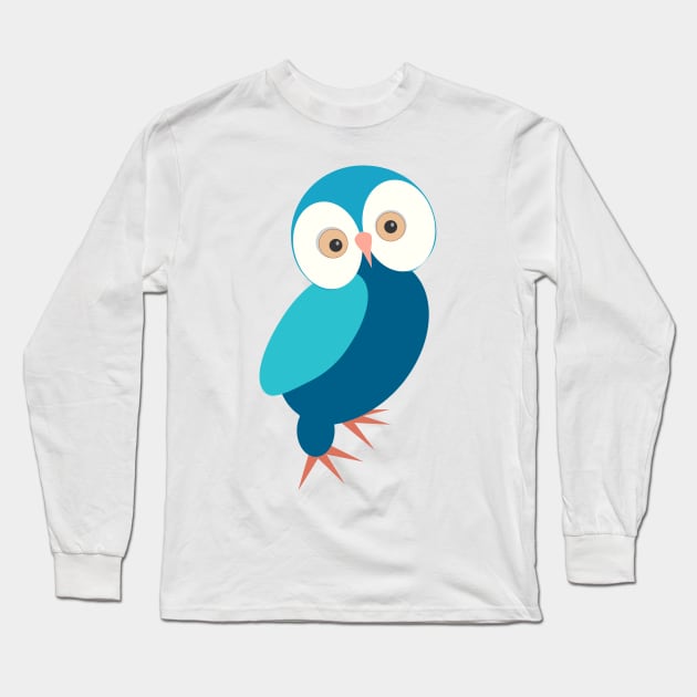 Funny owl with big eyes Long Sleeve T-Shirt by TheLouisa